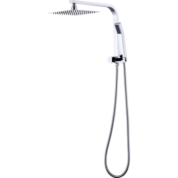 Wels 8 Rain Shower Head Square Dual Heads Faucet High Pressure Hand Held Image 6