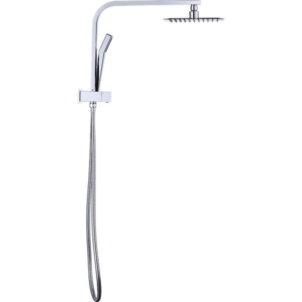 Wels 8 Rain Shower Head Square Dual Heads Faucet High Pressure Hand Held Image 7