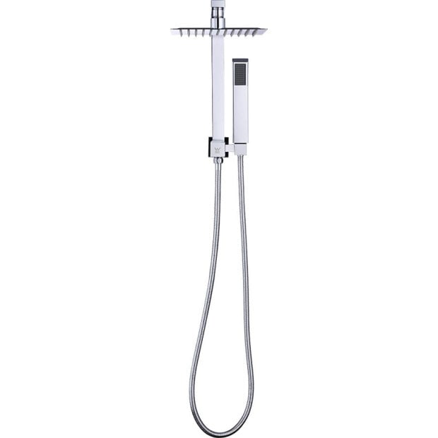 Wels 8 Rain Shower Head Square Dual Heads Faucet High Pressure Hand Held Image 8