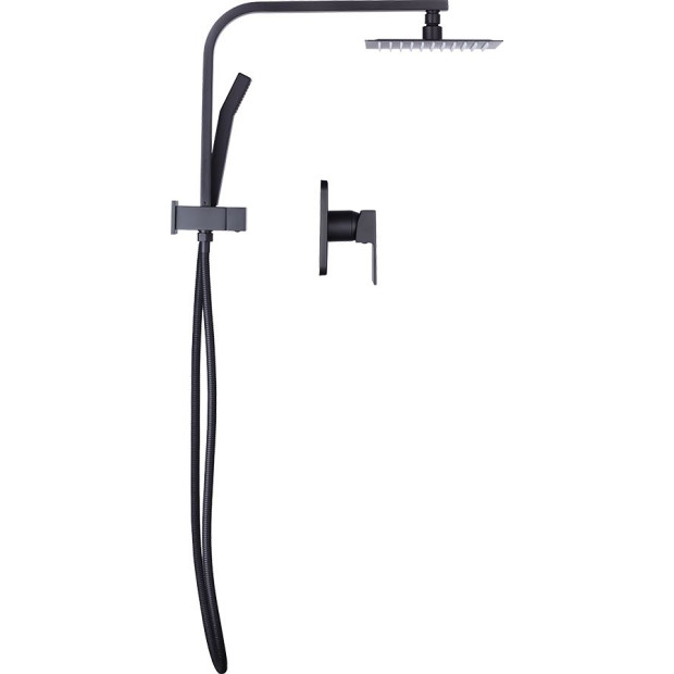 Wels 8 Rain Shower Head Set Square Dual Heads Faucet w/ Mixer Image 8