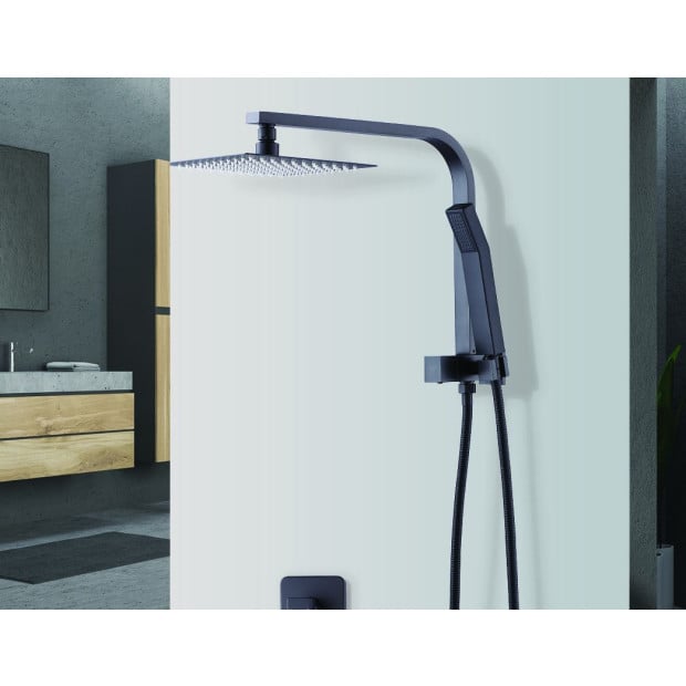 Wels 8 Rain Shower Head Set Square Dual Heads Faucet Hand Held