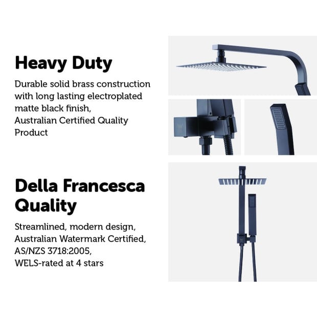 Wels 8 Rain Shower Head Set Square Dual Heads Faucet Hand Held Image 3
