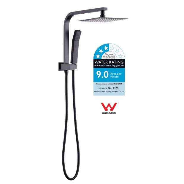 Wels 8 Rain Shower Head Set Square Dual Heads Faucet Hand Held Image 4