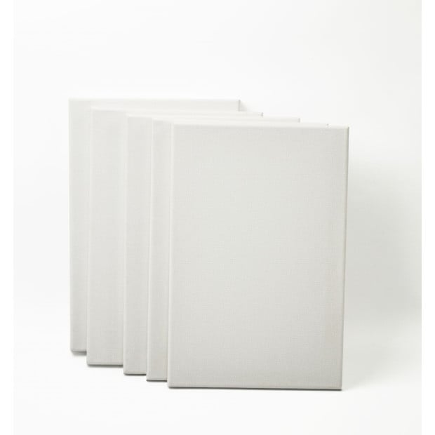 5 Pack Of 20x30cm Artist Blank Stretched Canvas White Oil Acrylic Wood Image 5