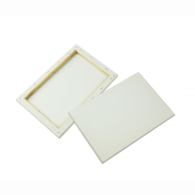 5 Pack Of 20x30cm Artist Blank Stretched Canvas White Oil Acrylic Wood Image 6