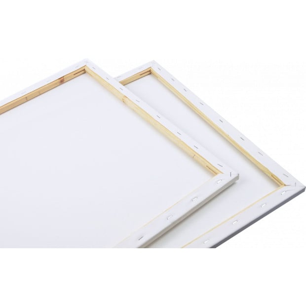 5 Pack Of 50x60cm Artist Blank Stretched Canvas White Acrylic Wood Image 7
