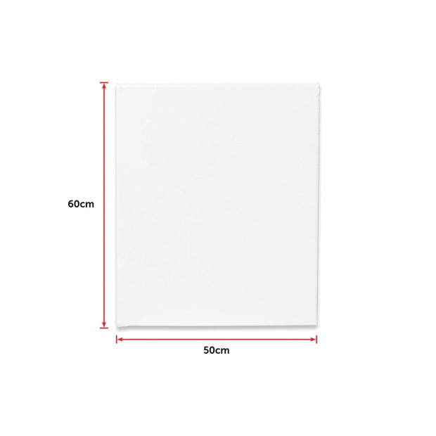 5 Pack Of 50x60cm Artist Blank Stretched Canvas White Acrylic Wood Image 8