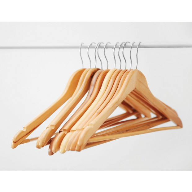 120pc Wooden Clothes Hangers Coat Pant Suit Coathangers Rack