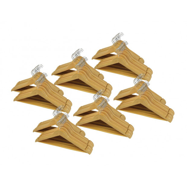 120pc Wooden Clothes Hangers Coat Pant Suit Coathangers Rack Image 4