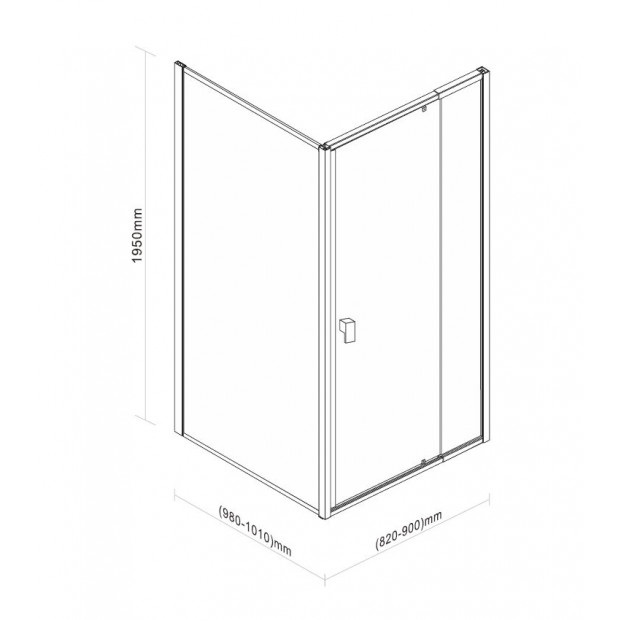 Semi Frameless Shower Screen (82~90)x 195cm & (98~101)x 195cm Side Image 7