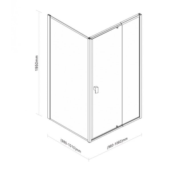 Semi Frameless Shower Screen (98~106)x 195cm & (98~101)x 195cm Side Image 7