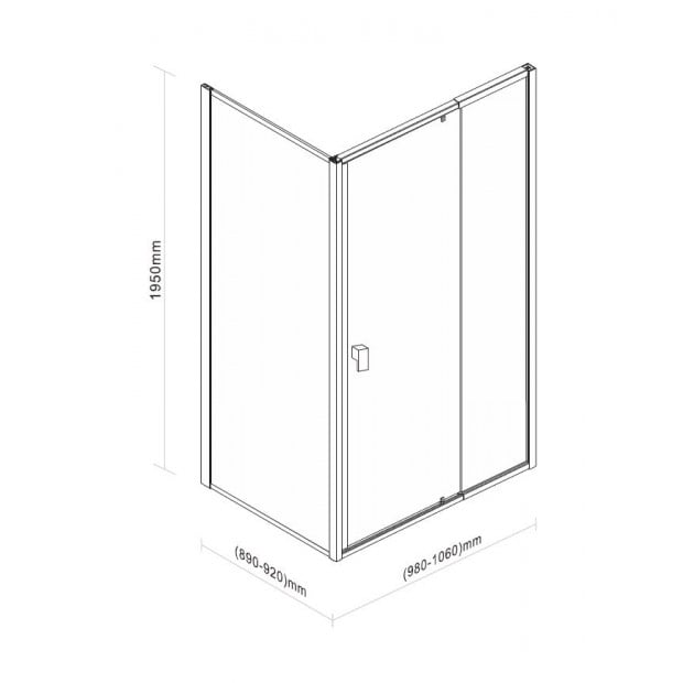 Semi Frameless Shower Screen (98~106)x 195cm & (89~92)x 195cm Side Image 7