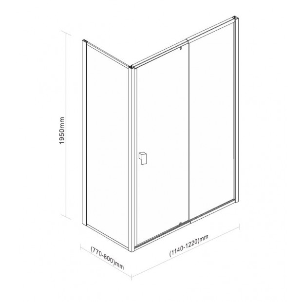 Semi Frameless Shower Screen (114~122)x 195cm & (77~80)x 195cm Side Image 7