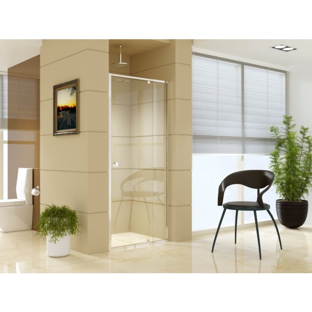 Adjustable Semi Frameless Shower Screen (82~90) X 195cm Safety Glass