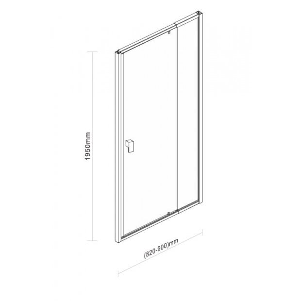 Adjustable Semi Frameless Shower Screen (82~90) X 195cm Safety Glass Image 5