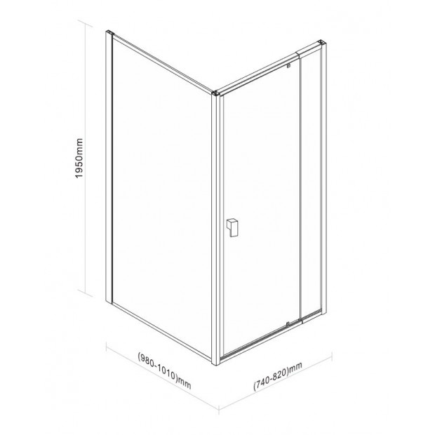 Semi Frameless Shower Screen (74~82)x 195cm & (98~101)x 195cm Side Image 7