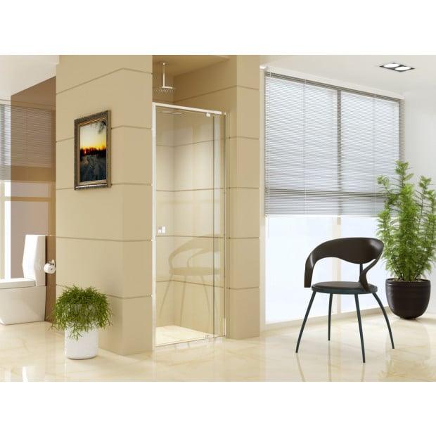 Adjustable Semi Frameless Shower Screen (74~82) X 195cm Safety Glass