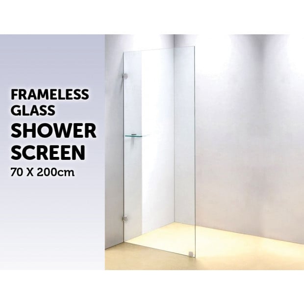 700 X 2000mm Frameless 10mm Safety Glass Shower Screen Image 4