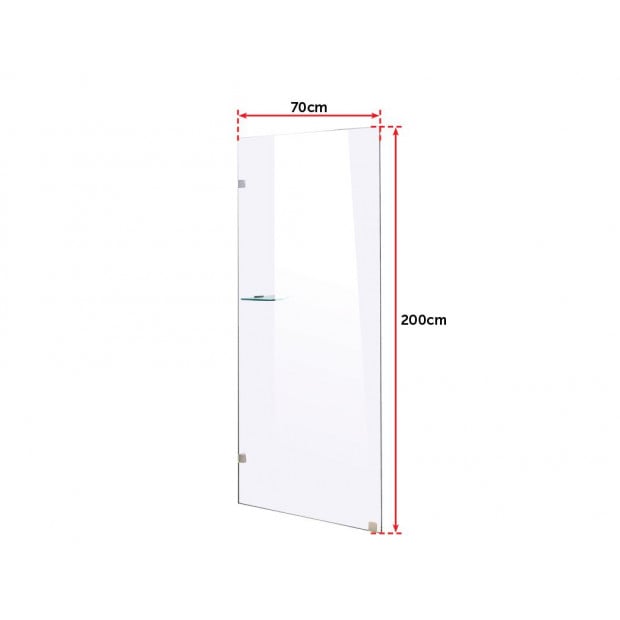 700 X 2000mm Frameless 10mm Safety Glass Shower Screen Image 6