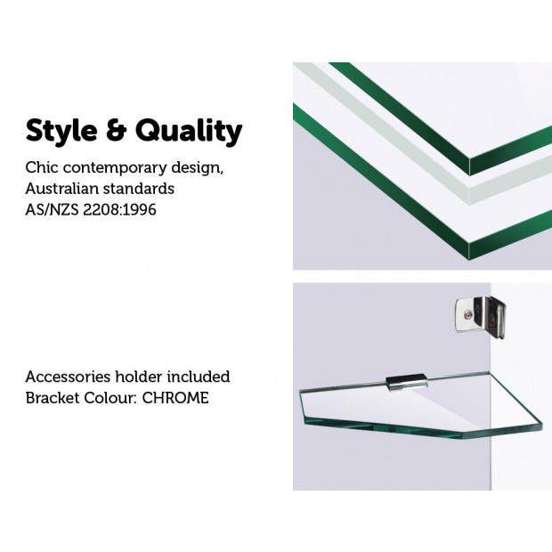 700 X 2100mm Frameless 10mm Safety Glass Shower Screen Image 3