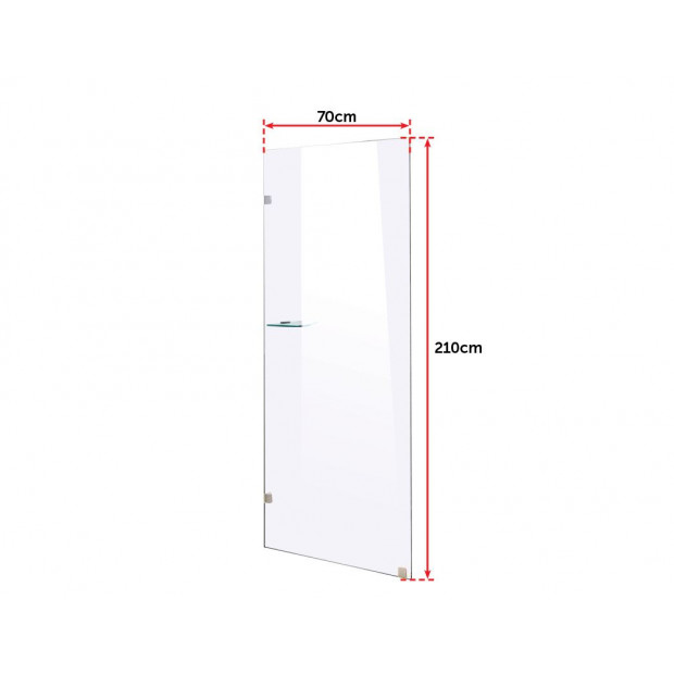 700 X 2100mm Frameless 10mm Safety Glass Shower Screen Image 6
