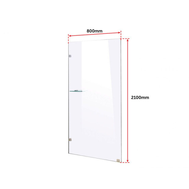 800 X 2100mm Frameless 10mm Glass Shower Screen Chrome Image 5