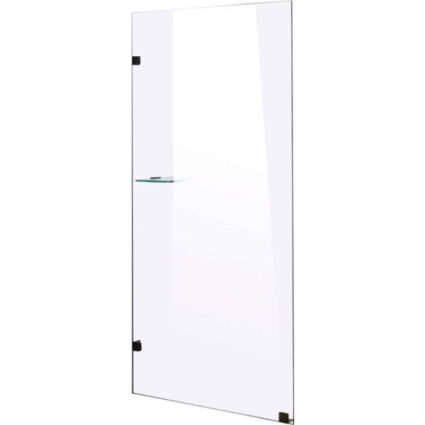800 X 2100mm Frameless 10mm Glass Shower Screen Black Image 4
