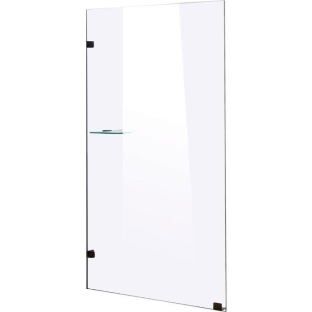 900 X 2000mm Frameless 10mm Glass Shower Screen - Black Image 4