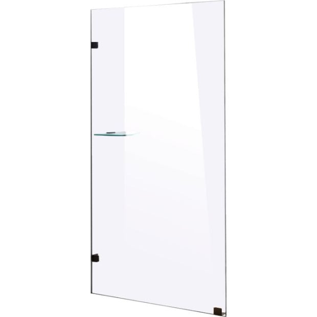 900 X 2100mm Frameless 10mm Glass Shower Screen Black Image 4