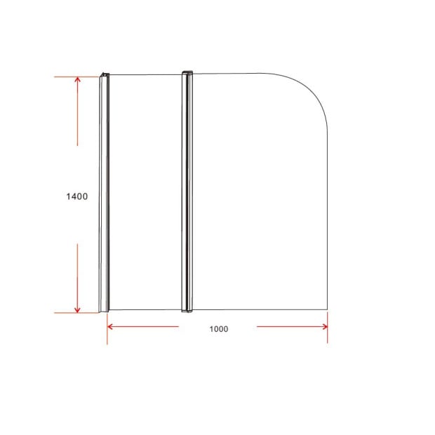 180deg Pivot Door 6mm Glass Bath Shower Screen 1000x1400mm Image 7