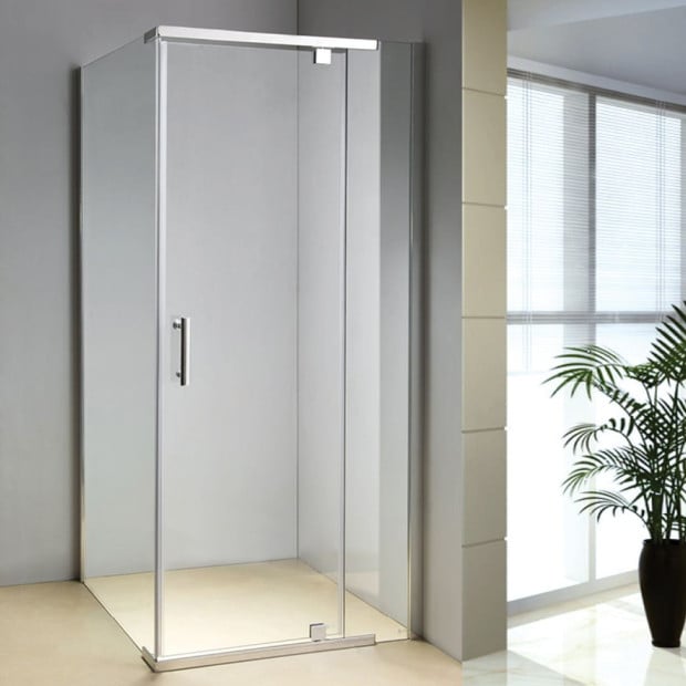 Shower Screen 900x800x1900mm Framed Safety Glass Pivot Door