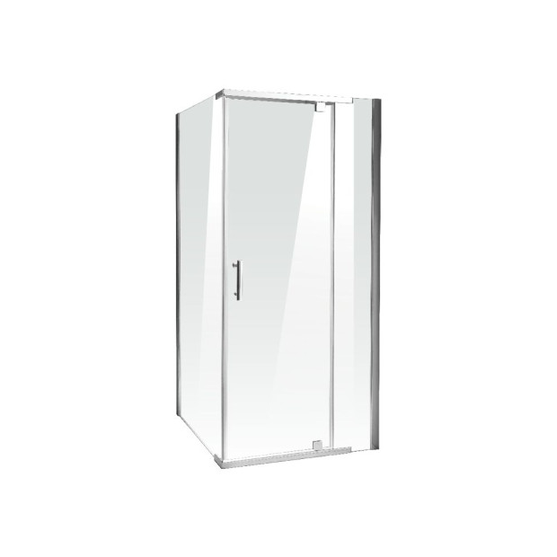 Shower Screen 900x800x1900mm Framed Safety Glass Pivot Door Image 3