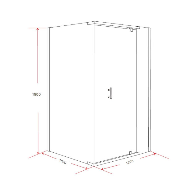 Shower Screen 1200x1000x1900mm Framed Safety Glass Pivot Door Image 8