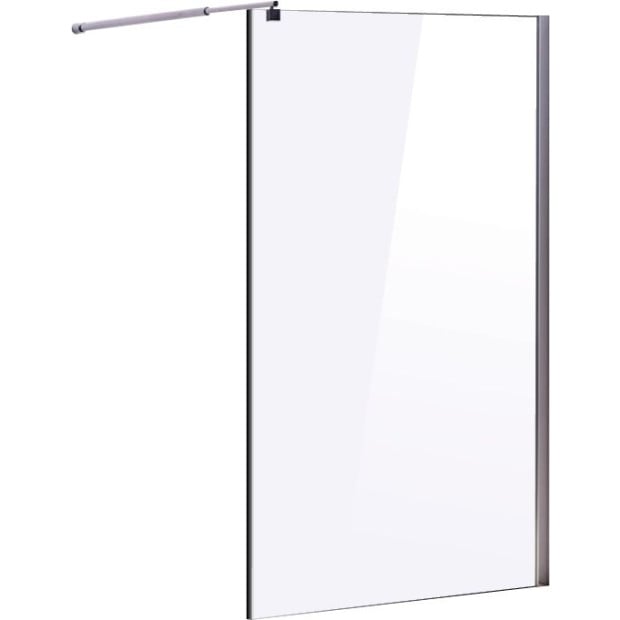1000 X 2000mm Frameless 10mm Glass Shower Screen Round - Chrome Image 4