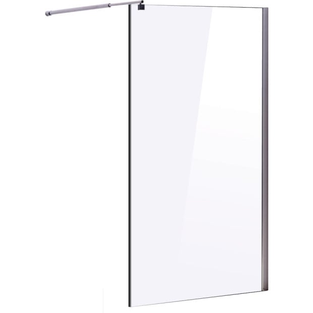 1100 X 2000mm Frameless 10mm Glass Shower Screen Round - Chrome Image 4