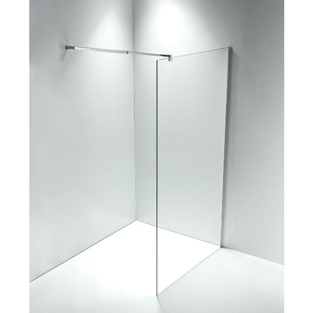 1000 X 2000mm Frameless 10mm Glass Shower Screen Square - Chrome Image 4