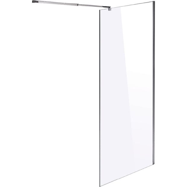 1000 X 2000mm Frameless 10mm Glass Shower Screen Square - Chrome Image 5