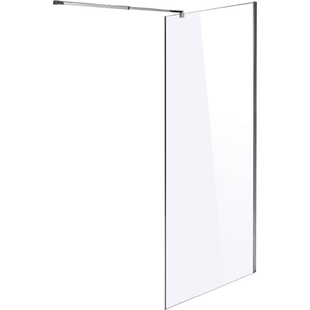 1100 X 2000mm Frameless 10mm Glass Shower Screen Square - Chrome Image 5