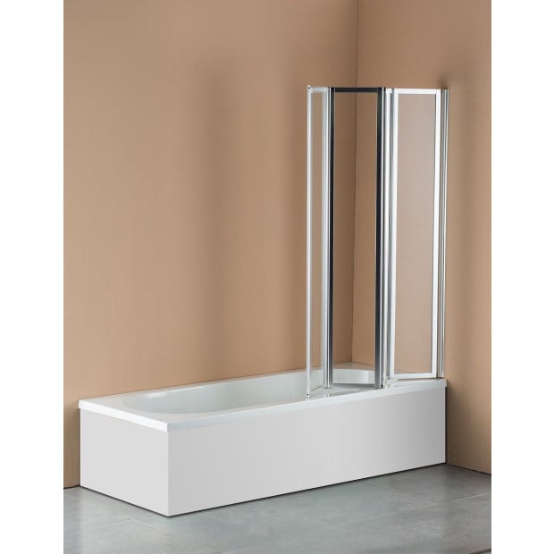 4 Fold Chrome Folding Bath Shower Screen Door Panel 1000 X 1400mm Image 4