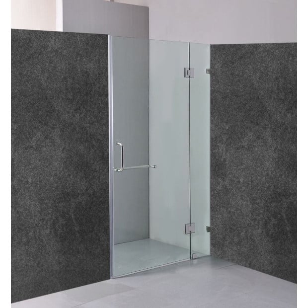 90 X 200cm Wall To Wall Frameless Shower Screen 10mm Glass