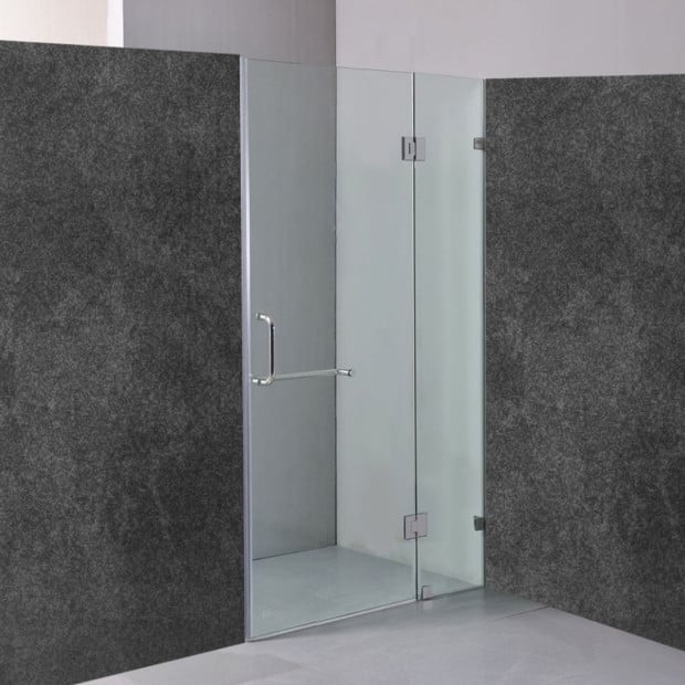 110 X 200cm Wall To Wall Frameless Shower Screen 10mm Glass