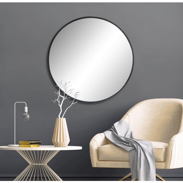70cm Round Wall Mirror Bathroom Makeup Mirror By Della Francesca Image 3