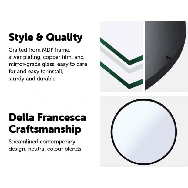70cm Round Wall Mirror Bathroom Makeup Mirror By Della Francesca Image 6