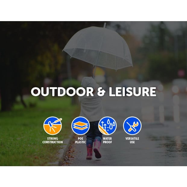 5x Clear Transparent Rain Walking Umbrella Pvc Dome Party Favour Image 3