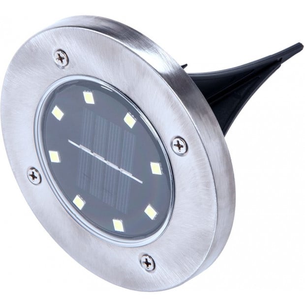 12x Solar Powered Led Buried Inground Recessed Light Garden Image 5