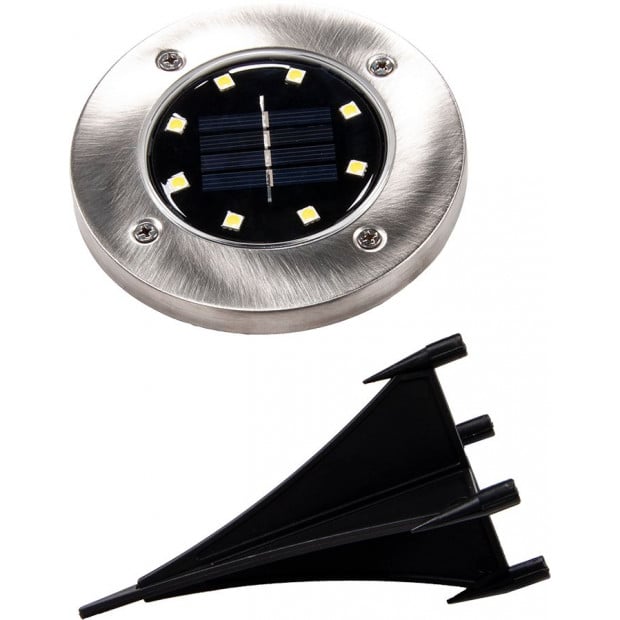 12x Solar Powered Led Buried Inground Recessed Light Garden Image 7