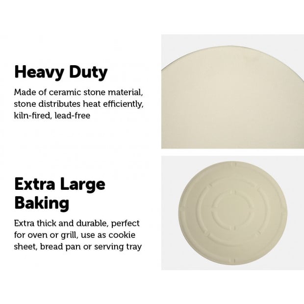 38cm Xl Pizza & Baking Stone For Bbq/oven/grill Image 5