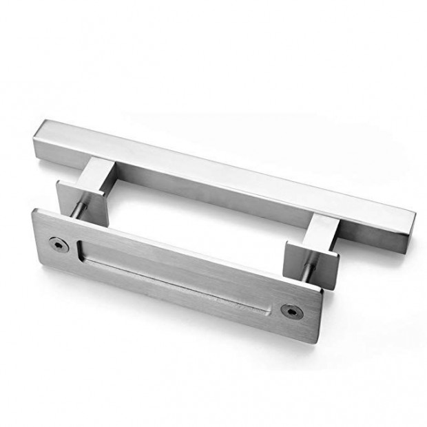 12In Pull And Flush Door Handle Set Stainless Steel Barn Door Hardware Image 4