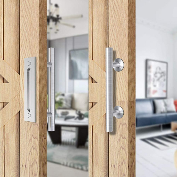 12In Barn Door Handle  Pull Wood Door Gate Hardware Stainless Steel