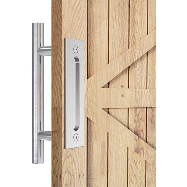 12In Barn Door Handle  Pull Wood Door Gate Hardware Stainless Steel Image 2